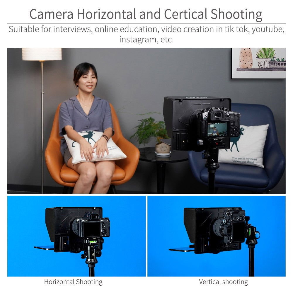 Feelworld TP10 Teleprompter Pliabil pentru Smartphone/Tableta/DSLR - View 4