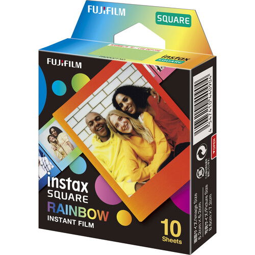 Instax Square Rainbow instant film pack, 10 sheets, colorful geometric design