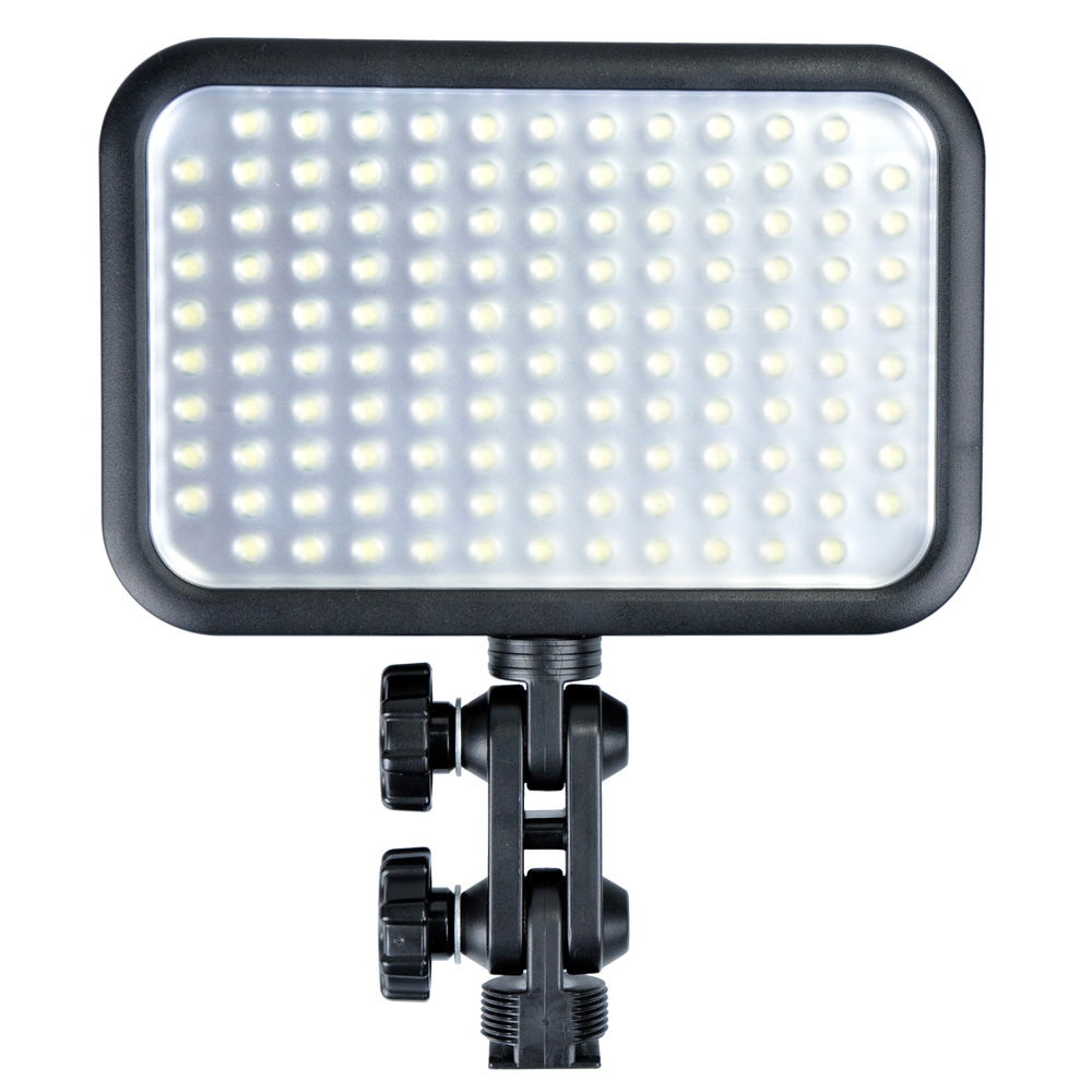 Godox LED126 LED video light with glowing front panel and black housing