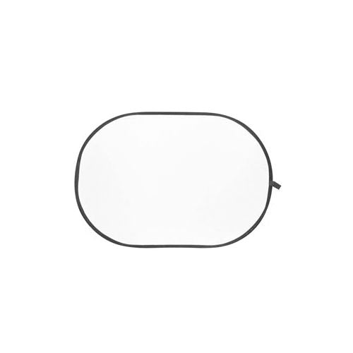 Pânză difuzie pliabilă albă 120x180 cm, margini negre și mâner