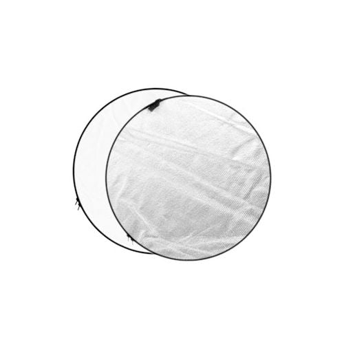 110cm round silver/white reflector panel with mesh-lined reflective surface