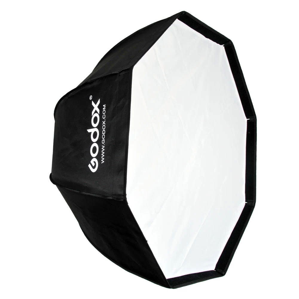 Softbox umbrelă 80 cm, interior alb difuzor, husă neagră, formă hexagonală