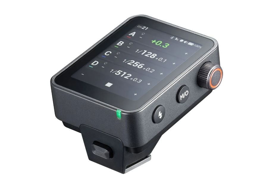 Transmițător nano Godox X3PRO pentru Sony, carcasă neagră, ecran și butoane laterale