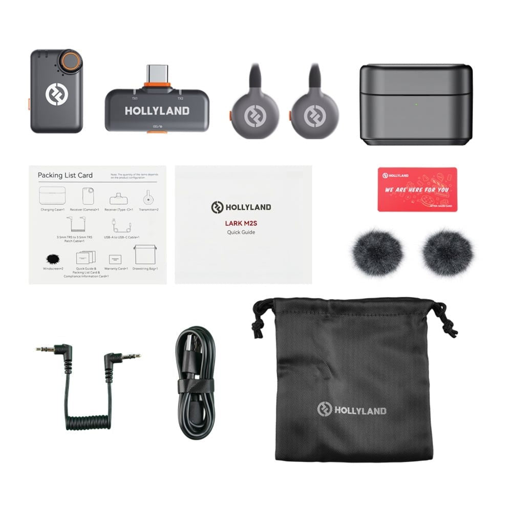 Hollyland Lark M2S Combo, Sistem microfon wireless, 2 persoane, 2.4 GHz, culoare Space Gray - View 2