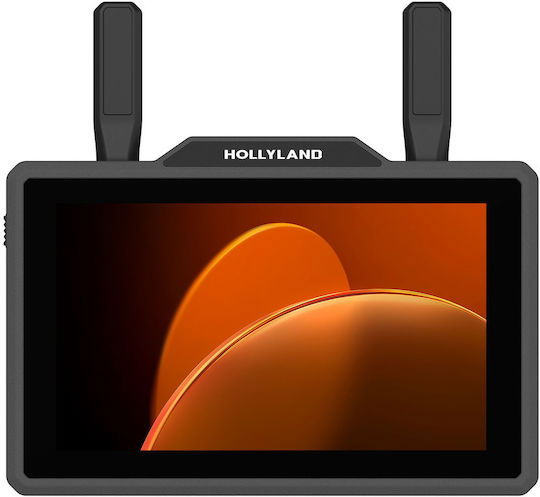 Wireless monitor with large touchscreen and two tall antennas