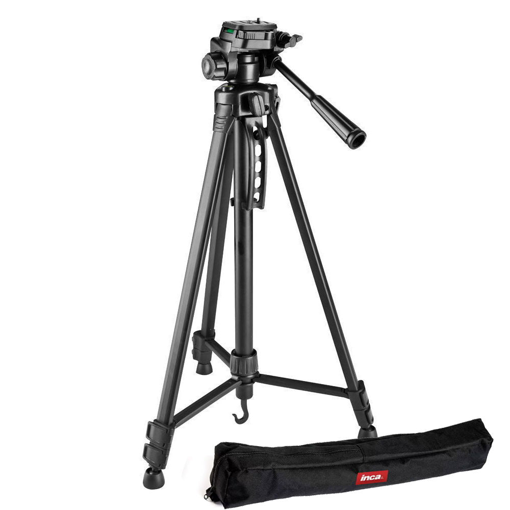 Black 3-way photo/video tripod with padded head and carry bag