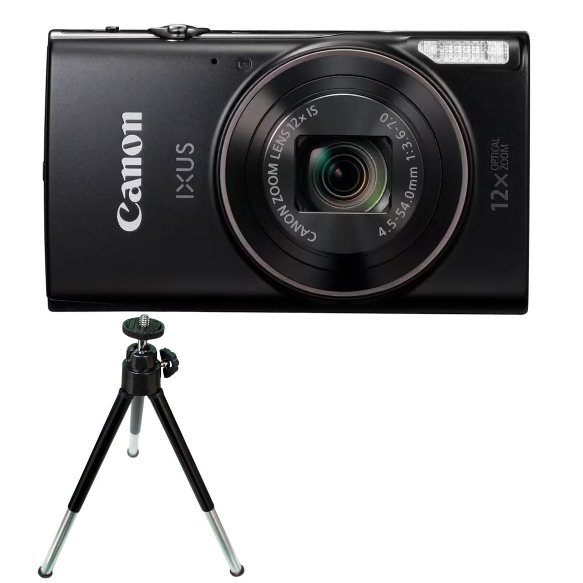 Aparat foto compact negru Canon IXUS 285 HS cu trepied