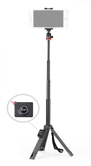 Minitrepied telescopic Joby pentru smartphone, negru, cu telecomandă