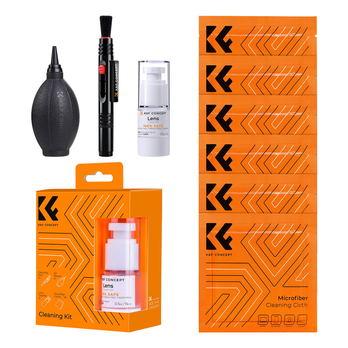 K&F Concept Kit 9-in-1 pentru curatarea lentilelor - View 4