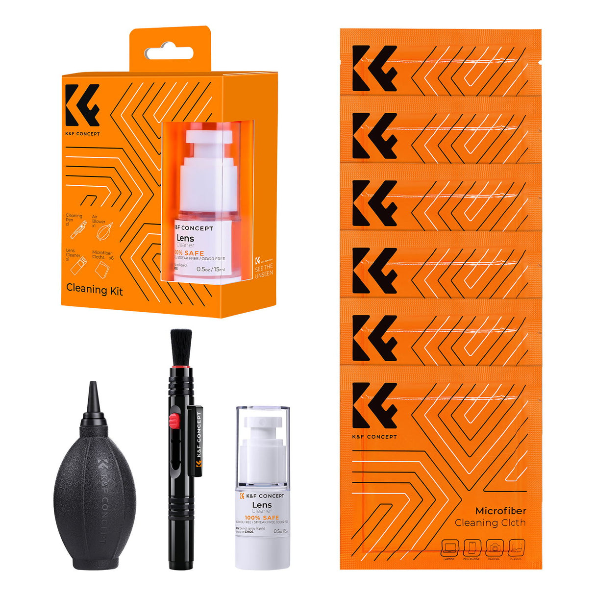 K&F Concept Kit 9-in-1 pentru curatarea lentilelor - View 2