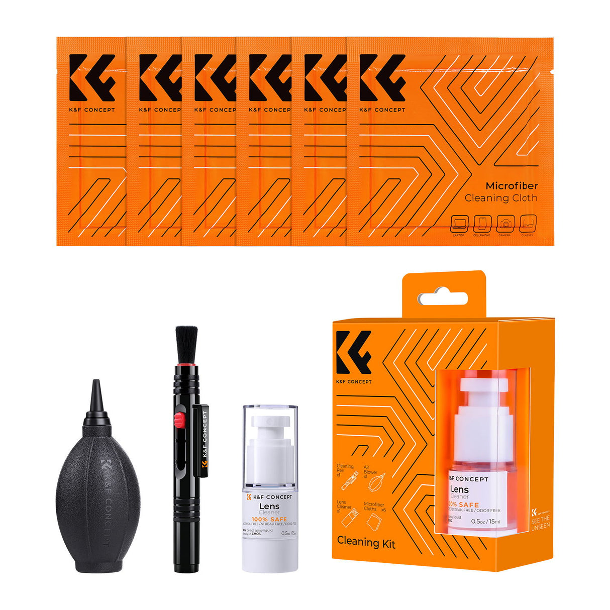K&F Concept Kit 9-in-1 pentru curatarea lentilelor - View 3