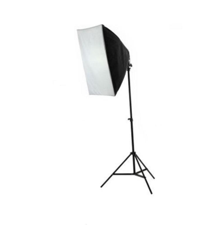 Softbox 50x70 cm cu stativ, panou alb-negru, kit lumină E27