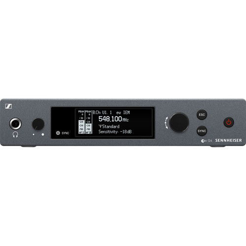Receptor wireless IEM, panou frontal argintiu cu afișaj LCD și buton mare