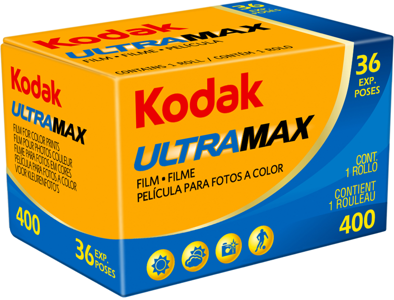 Kodak UltraMax 400 color negative film, 36 exposures, boxed package