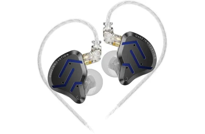 KZ Acoustics ZSN PRO 2 blue wired in-ear earbuds, two drivers with ear tips