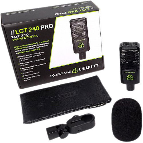 LCT 240 Pro microphone bundle with windscreen, mount, and case