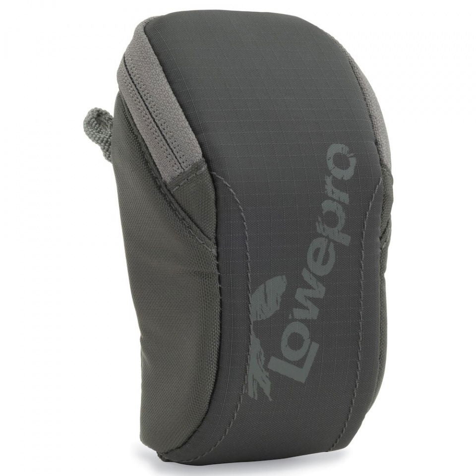 Husă pentru accesorii, gri închis, buclă laterală și imprimeu Lowepro pe față