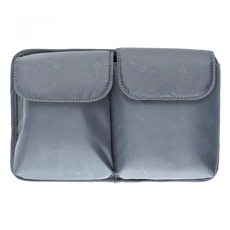 GearUp L cable organizer, dark gray double-fold pockets with stitched edges