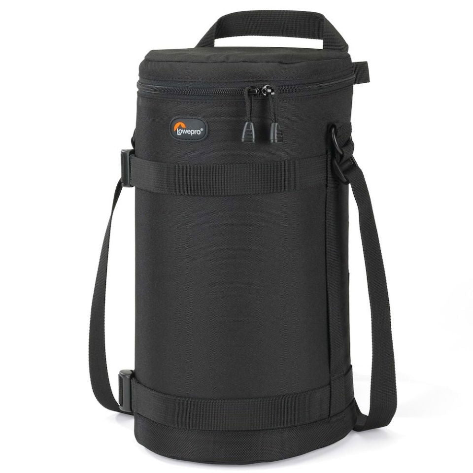 Husă obiectiv 13×32 cm, neagră, fermoar și bretea de umăr