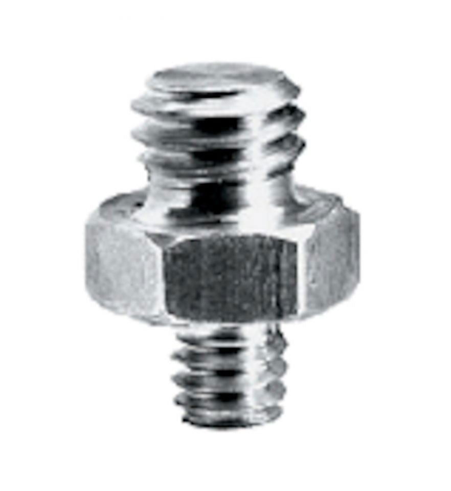 Metal tripod cap screw adapter, hex head with 3/8 to 1/4 thread