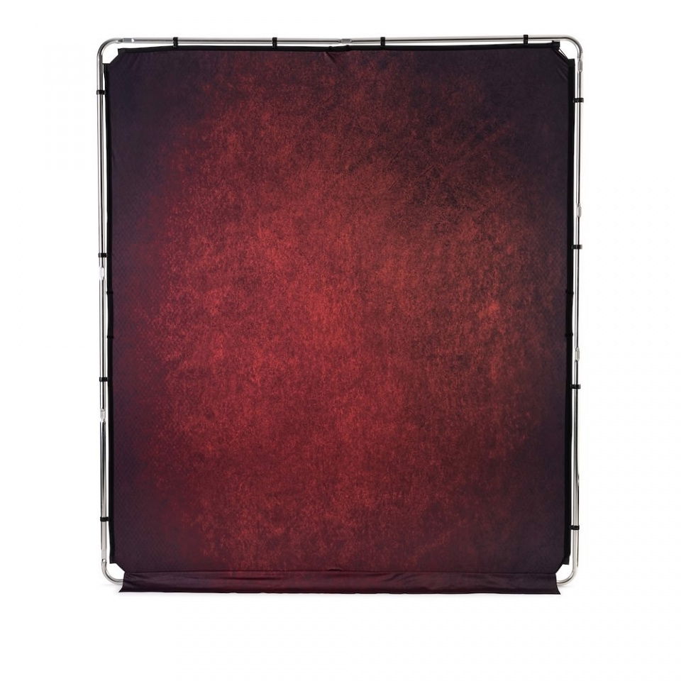 Crimson textured backdrop with square metal frame, 2 x 2.3 m