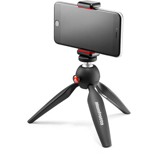 Manfrotto PIXI Smart Mini Tripod cu suport telefon (Negru)