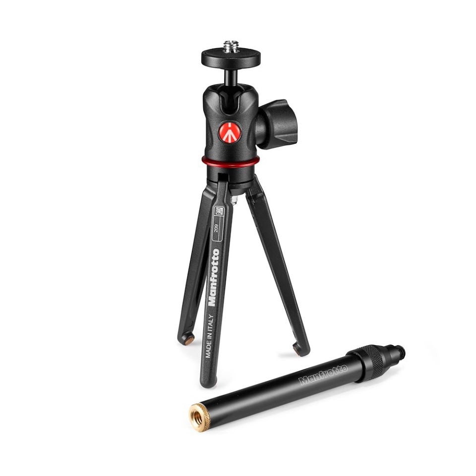 Trepied de table noir : tête boule avec molette et pieds repliables
