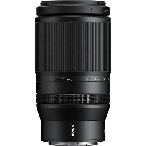70-180mm f/2.8 camera lens back with LOCK switch and textured grip