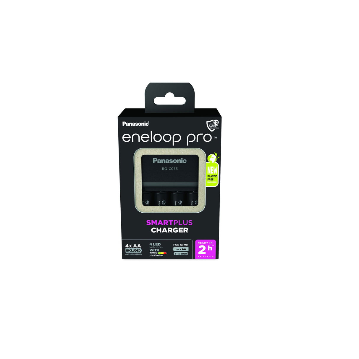 Ambalaj încărcător eneloop pro pentru 4 AA, READY IN 2H, 4 LED