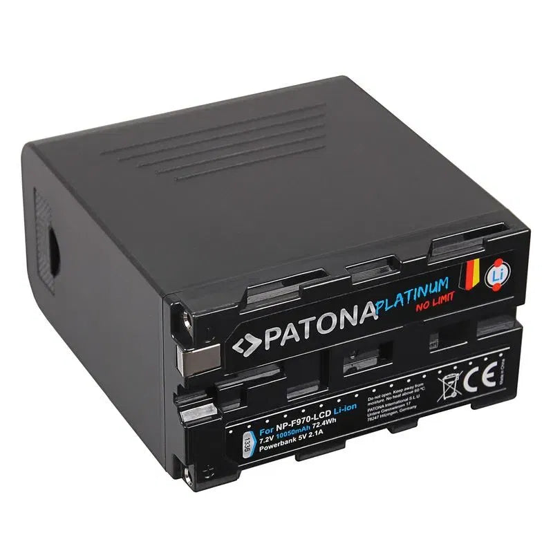 NP-F970/F960/F950 battery pack with LCD screen, black Li-ion 10050mAh