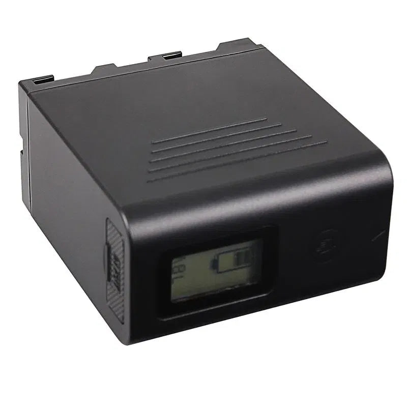 Black Li-ion battery pack with LCD window and top ventilation slits