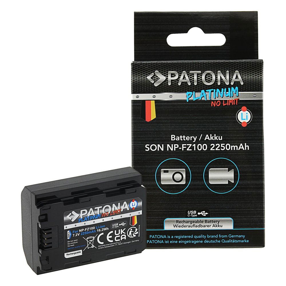 Acumulator Li-ion Patona Platinum pentru SONY NP-FZ100, cu USB-C