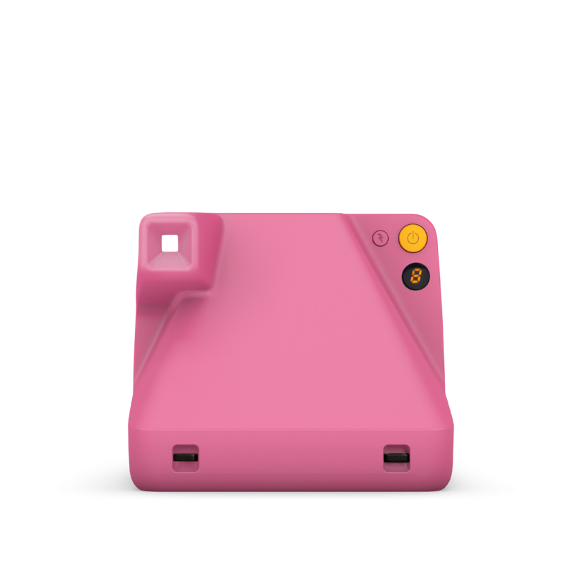 Rose instant camera back view with strap loop and control icons on top