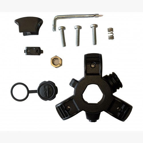 Dispozitiv prindere trepied MT190X3, clamp negru cu piuliță și șuruburi
