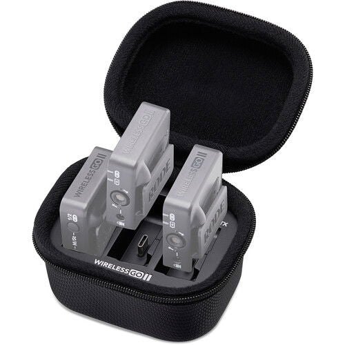Carcasa de carga negra para Wireless GO II, abierta con base y conectores