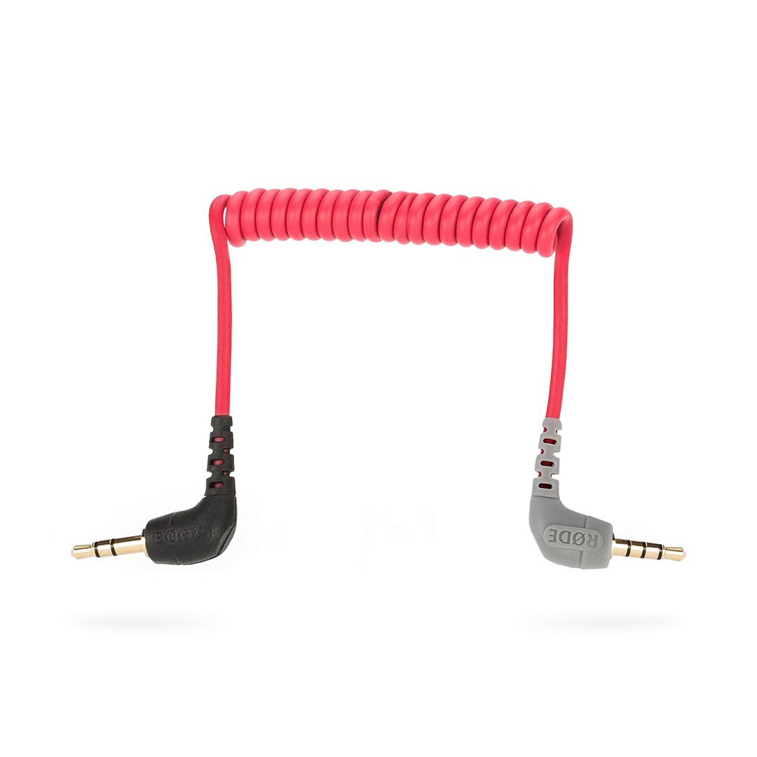 Cablu spiral roșu 3.5 mm TRS la TRRS, conectori aurii