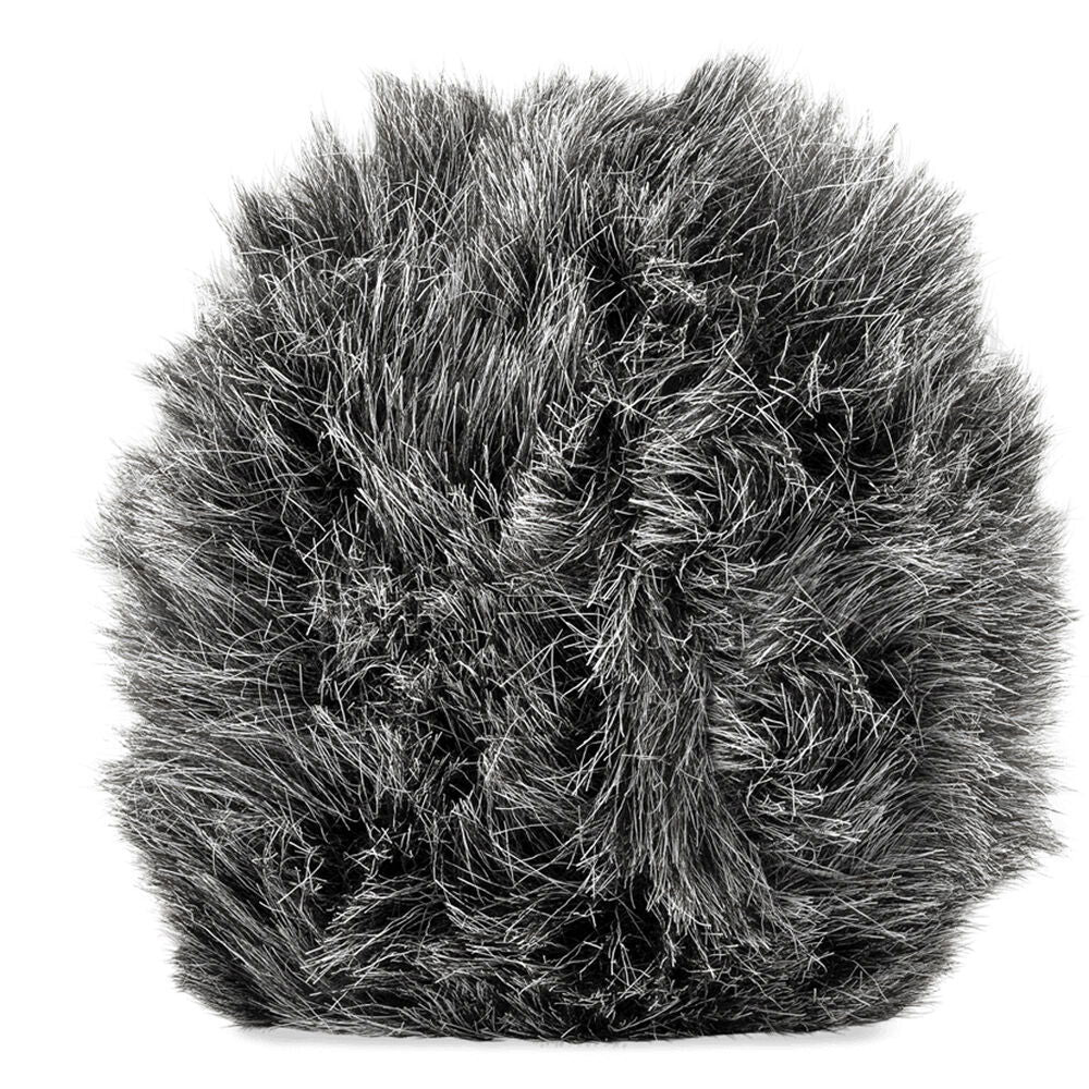 Gray furry windscreen for a video microphone, textured foam cover
