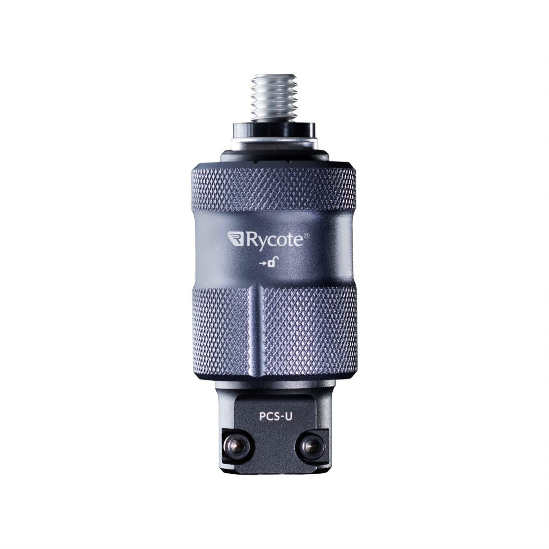 Close-up of PCS-U quick-release adapter with 3/8" screw and mounting slots