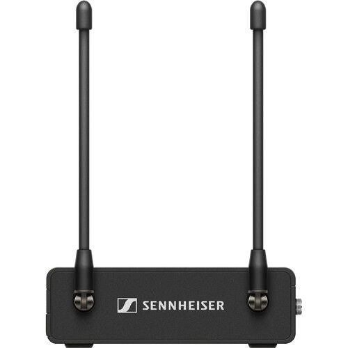 Receptor microfon wireless negru cu prinderi și 2 antene