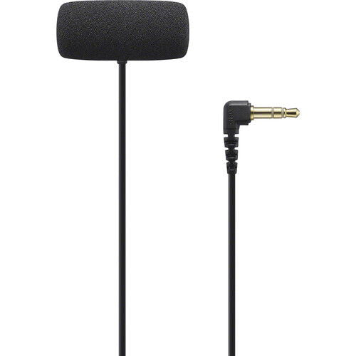 Stereo wired lavalier microphone with foam windscreen and audio plug cable