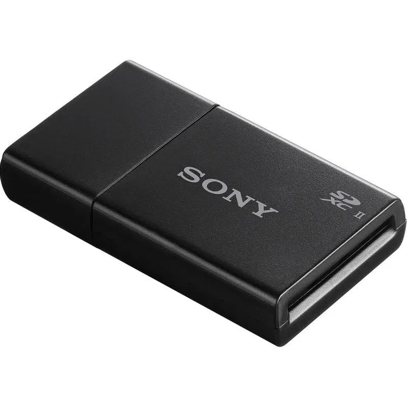 Black UHS-II SDXC II memory card, hinged protective case