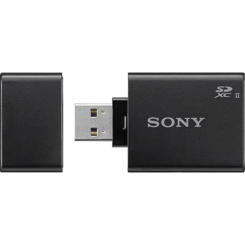 UHS-II SDXC II memory card with USB connector, black
