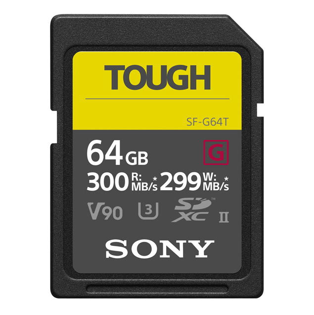 Card SDXC Tough 64 GB, negru cu marcaj galben, UHS-II V90, 300 MB/s