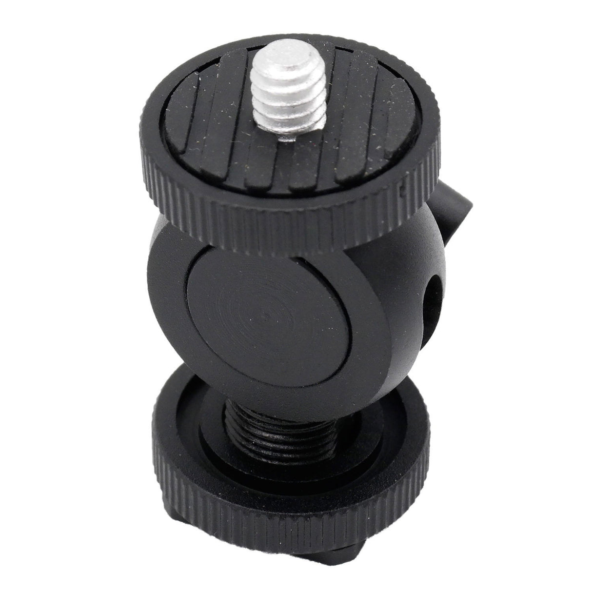 Mini tilt support with 1/4 screw, black knurled knobs and mounting plate