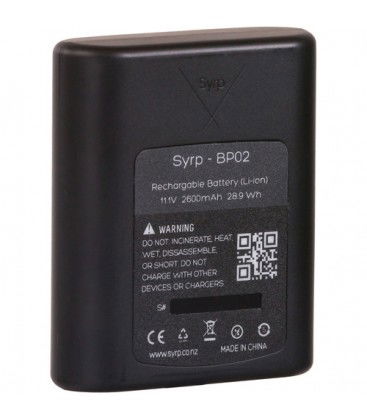 Rechargeable 11V lithium-ion battery, BP02 label, black battery pack with QR codes