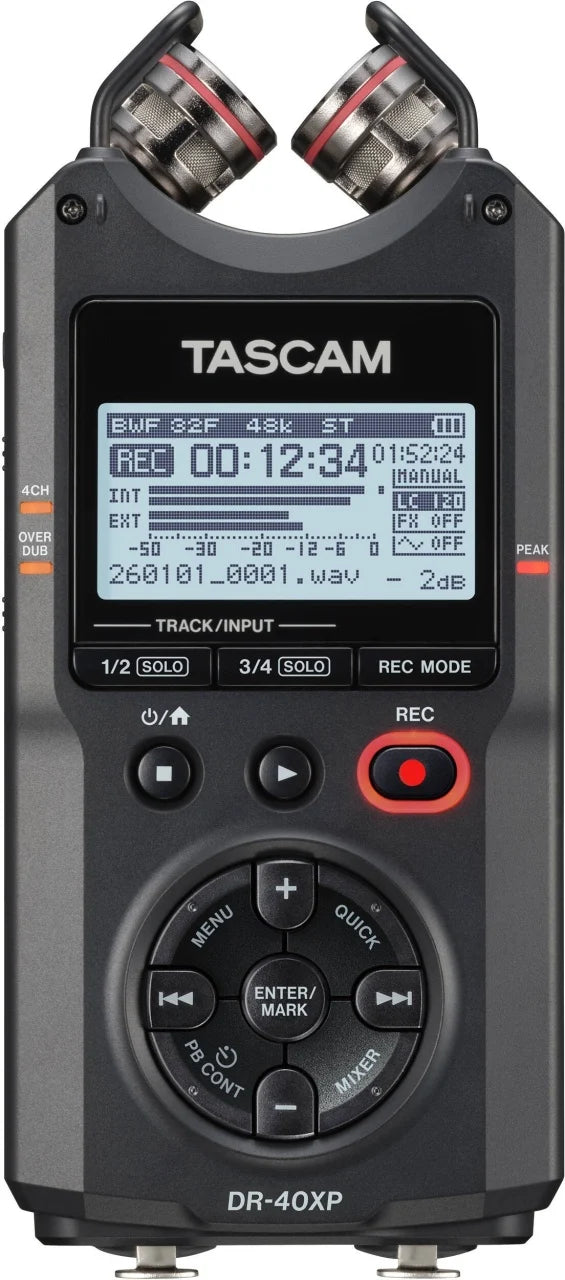 Tascam DR-40XP recorder audio portabil, 4 canale, 32-bit float