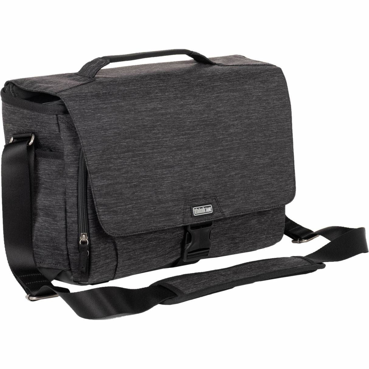 Think Tank Vision 15 photo messenger bag with flap and front pocket, dark olive/gray