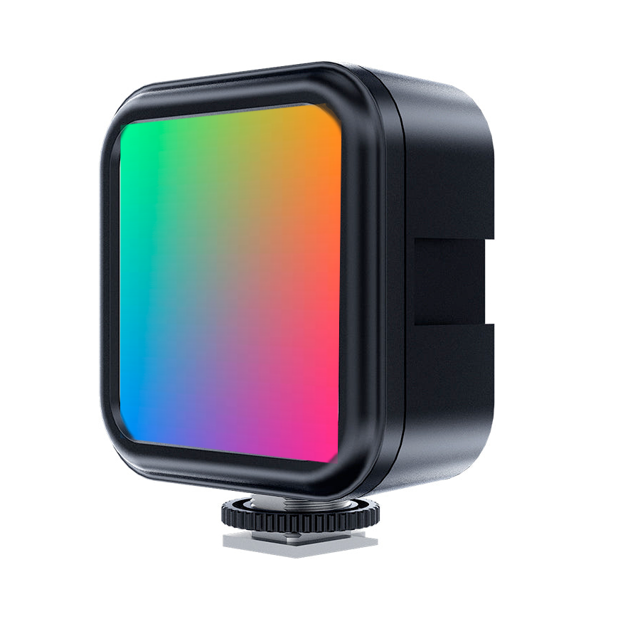 Modul LED Tolifo PT-49RGB bicolor/RGB cu panou pătrat iluminat multicolor, carcasă neagră