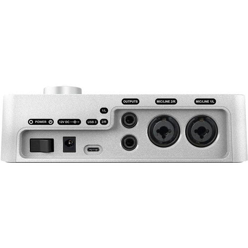 Interfață audio USB Apollo Solo, panou spate cu intrări Mic/Line și ieșiri