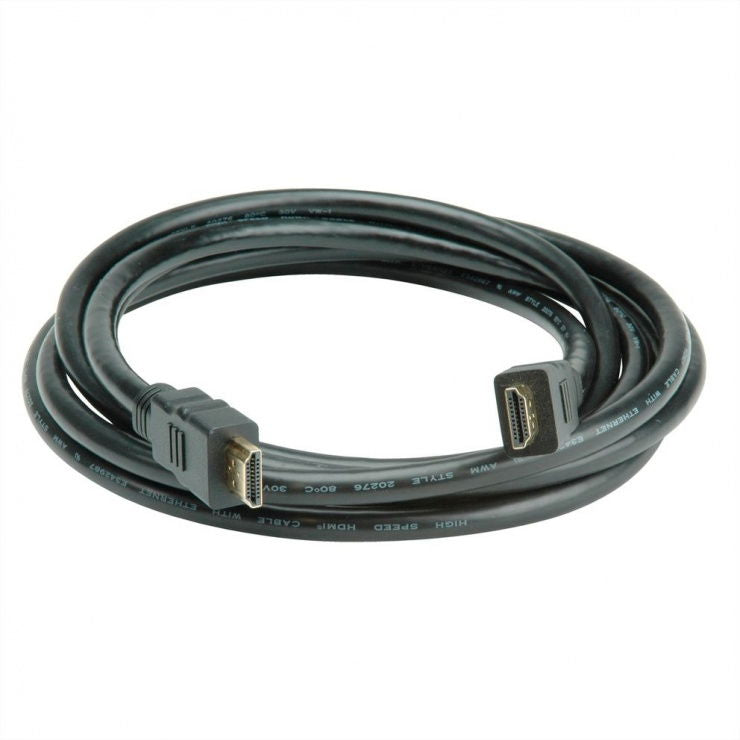 5m HDMI cable with two male HDMI connectors on black jacket